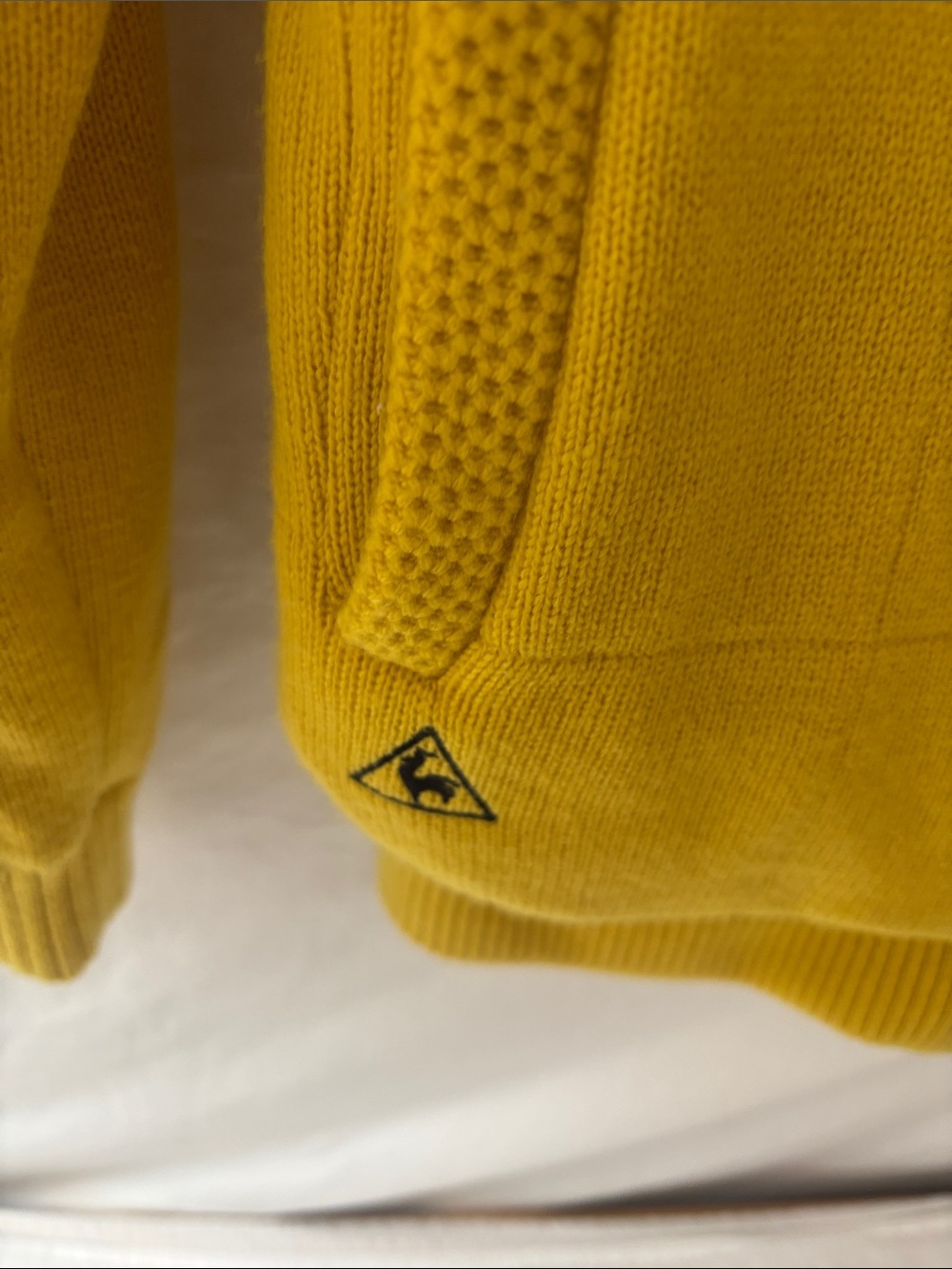 Le Coq Sportif Women’s ' Bright Yellow Knit Zip Jacket Vintage Great Condition - Picture 4 of 8